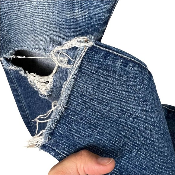 Madewell 9" High Riser Skinny Skinny Crop Jeans Sz 27 Distressed Raw Hem G1421 - Picture 11 of 11